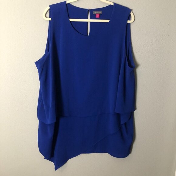 Vince Camuto Sleeveless Tunic Blouse - Asymmetrical Hem - Picture 3 of 9